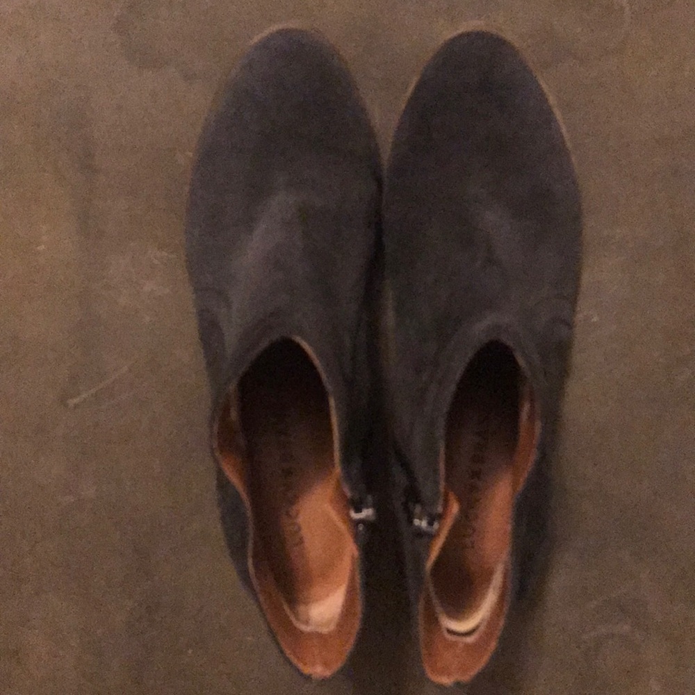 Lucky Brand Navy Suede Ankle Booties